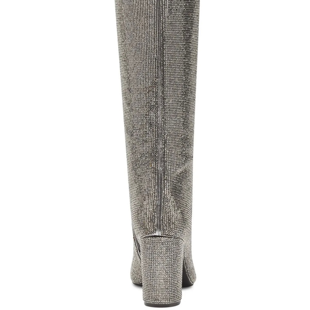 NIB INC Womens Silver Rhinestone Pointed Toe 7.5
